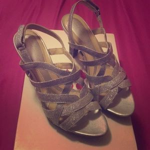 Silver Low heel sandals